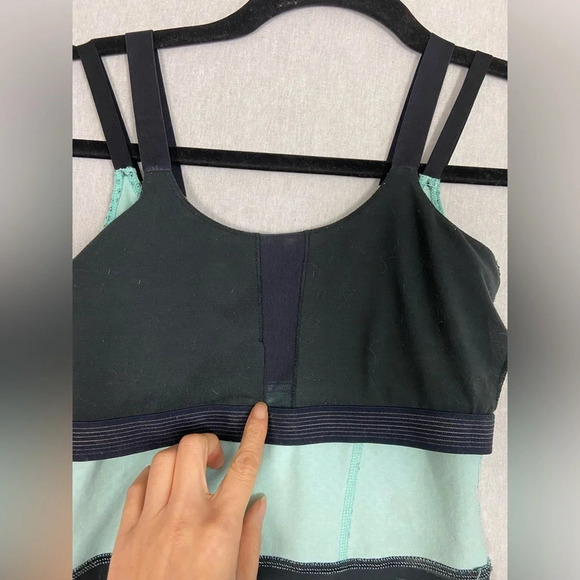 Lululemon athletica mint green polka dot black double strap tank Sz 4 - Picture 5 of 9